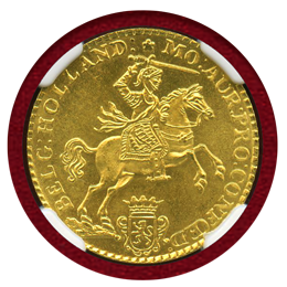【SOLD】オランダ ホラント (1750) 7グルデン 金貨 リストライク NGC MS66