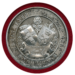 イギリス 1889年 博覧会アワードメダル ホワイトメタル NGC MS64