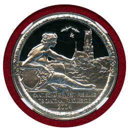 スイス 現代射撃祭 2004年 50フラン 銀貨 フライブルク NGC PF69UC