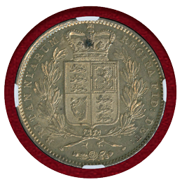 【SOLD】イギリス 1845年 クラウン銀貨 ヴィクトリア ヤングヘッド NGC MS61