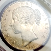 【SOLD】イギリス 1845年 クラウン銀貨 ヴィクトリア ヤングヘッド NGC MS61