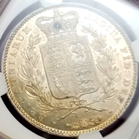 【SOLD】イギリス 1845年 クラウン銀貨 ヴィクトリア ヤングヘッド NGC MS61