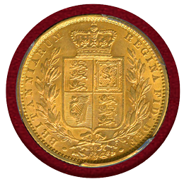 【SOLD】イギリス 1864年 ソブリン 金貨 ヴィクトリア ヤングヘッド PCGS MS62