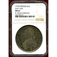 【SOLD】フランス 1775A エキュ 銀貨 ルイ16世 NGC MS62