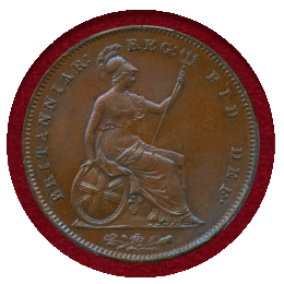 イギリス 1854年 ペニー 銅貨 ヴィクトリア ヤングヘッド PCGS MS64+BN