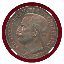 【SOLD】イタリア 1911R 5リレ 銀貨 王国建国50年記念 NGC MS62