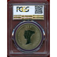イギリス 2008(1887)年 クラウン 真鍮貨 ファンタジー ボノミ PCGS PR65