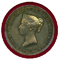 【SOLD】イギリス 1844年 銀メダル 王立証券取引所オープン記念 PCGS SP64