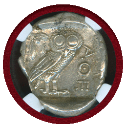 古代ギリシャ アッティカ アテネ 440-404BC 4ドラクマ 銀貨 フクロウ NGC Ch AU