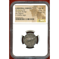古代ギリシャ コリンティア コリント 紀元前4世紀頃 ステーター 銀貨 ペガサス NGC Ch XF