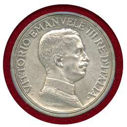 イタリア 1916R 2リレ 銀貨 エマヌエレ3世 クァドリガ PCGS MS64
