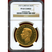 イギリス 1937年 5ポンド 金貨 ジョージ6世 NGC PF63CAMEO