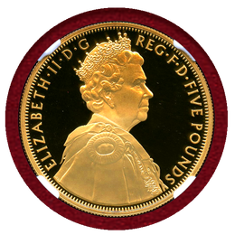 イギリス 2012年 ￡5 銀貨 GILT エリザベス2世即位60年記念  NGC PF70UC