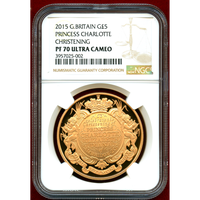 イギリス 2015年 5ポンド 金貨 シャーロット王女洗礼記念 NGC PF70UC
