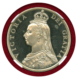 【SOLD】イギリス 1887 2シリング 銀貨 ジュビリーヘッド NGC PF63+UC
