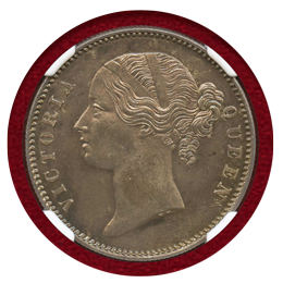 【SOLD】英領インド 1840(C&B) ルピー 銀貨 ヴィクトリア NGC MS64