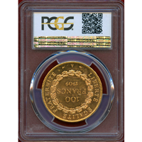 フランス 1909A 100フラン 金貨 エンジェル立像 PCGS MS63