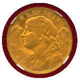 スイス 1935LB 20フラン 金貨 アルプスと少女 リストライク NGC MS66