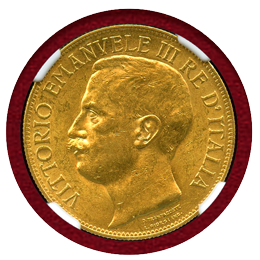 イタリア 1911R 50リレ 金貨 王国建国50周年記念 NGC MS61
