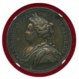 イギリス 1713年 銀メダル アン女王 ユトレヒト条約締結記念 NGC AU58