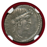 【SOLD】共和制ローマ 紀元前42年 デナリウス銀貨 ブルートゥス Ch VF
