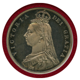 【SOLD】イギリス 1887年 1/2クラウン 銀貨 ヴィクトリアジュビリーヘッド PF65CAM