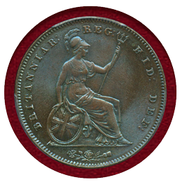 イギリス 1854年 ペニー 銅貨 ヴィクトリア ヤングヘッド PCGS MS65BN
