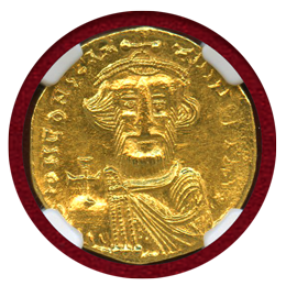 ビザンチン帝国 641-668 ソリダス 金貨 コンスタンス2世 NGC MS