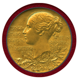 イギリス 1897年 ヴィクトリア女王 ダイアモンドジュビリー 金メダル UNC Details