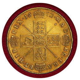 イギリス 1682年 5ギニー 金貨 チャールズ2世 PCGS AU50