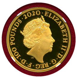 イギリス 2020年 100ポンド 金貨 Pay Attention 007 NGC PF70UC