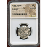 【SOLD】古代ギリシャ アッティカ アテネ 440-404BC 4ドラクマ銀貨 NGC MS
