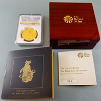 イギリス 2018年 £100 クイーンズビースト ブラックブル NGC PF70UC FR