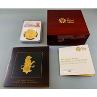 イギリス 2020年 £100 クイーンズビースト ホワイトライオン NGC PF70UC ER