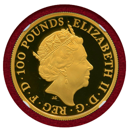 イギリス 2021年 £100 クイーンズビースト グリフィン NGC PF70UC ER
