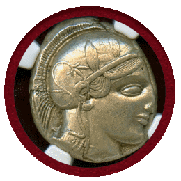 【SOLD】古代ギリシャ アッティカ アテネ 455-440BC 4ドラクマ 銀貨 フクロウ AU