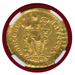 【SOLD】東ローマ帝国 379-395年 ソリダス 金貨 テオドシウス1世 AU 5/5,3/5
