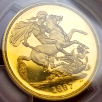 【SOLD】イギリス 1887年 2ポンド 金貨 ヴィクトリア ジュビリーヘッド PR63DCAM