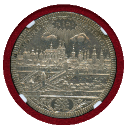 【SOLD】ドイツ レーゲンスブルク ND(1745年) 1/2ターラー 銀貨 都市景観 MS61