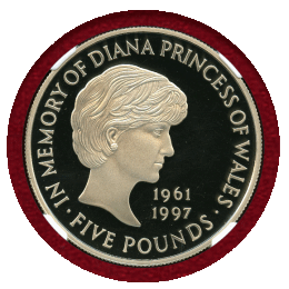 イギリス 1999年 5ポンド 銀貨 ダイアナ NGC PF69UC