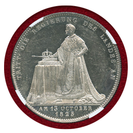 【SOLD】ドイツ バイエルン 1825年 ターラー銀貨 ルートヴィヒ1世戴冠記念 MS62PL