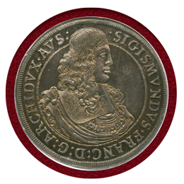 【SOLD】神聖ローマ帝国 オーストリア 1665年 ターラー 銀貨 ジークムント大公 MS64