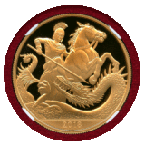イギリス 2018年 5ポンド 金貨 ジョージ王子 生誕5周年記念 NGC PF69UC