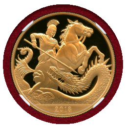イギリス 2018年 5ポンド 金貨 ジョージ王子 生誕5周年記念 NGC PF69UC