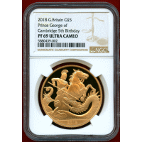 イギリス 2018年 5ポンド 金貨 ジョージ王子 生誕5周年記念 NGC PF69UC