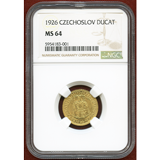 チェコスロバキア 1926年 ダカット 金貨 聖ヴァーツラフ NGC MS64