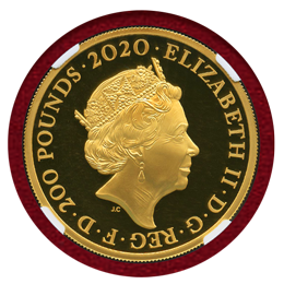 イギリス 2020年 200ポンド(2oz) 金貨 スリーグレイセス NGC PF69UC FR