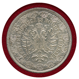 【SOLD】オーストリア 1880年 2フローリン 銀貨 第一回連邦射撃祭 UNC Detail