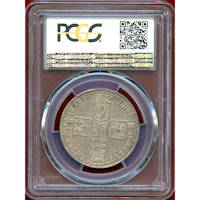 イギリス 1746年 1/2クラウン 銀貨 ジョージ2世 PCGS AU58