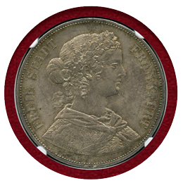 ドイツ フランクフルト 1861年 2ターラー 銀貨 フランコニア NGC MS63